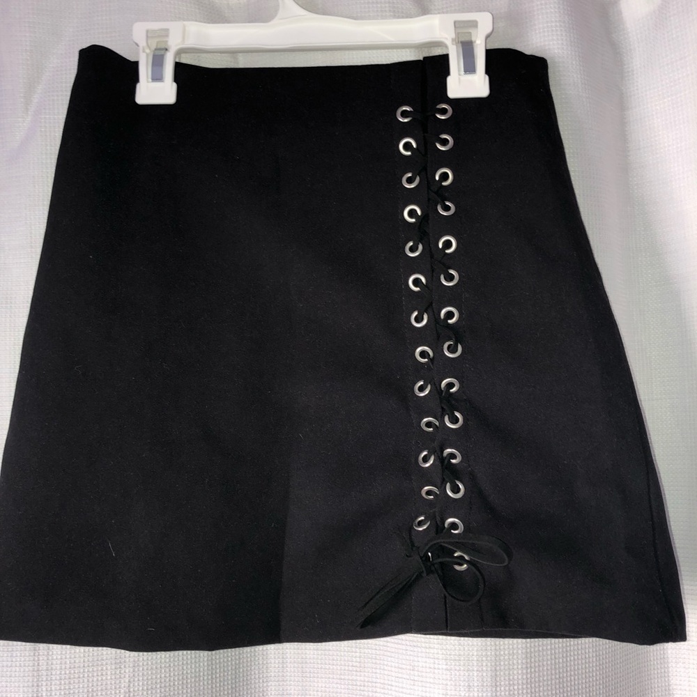 SHEIN lace up black skirt size M